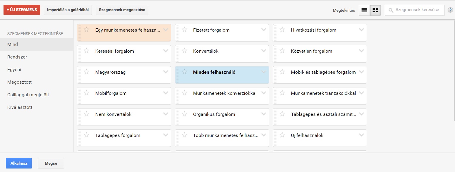 Szegmensek a Google Analytics-ben - Marketing21