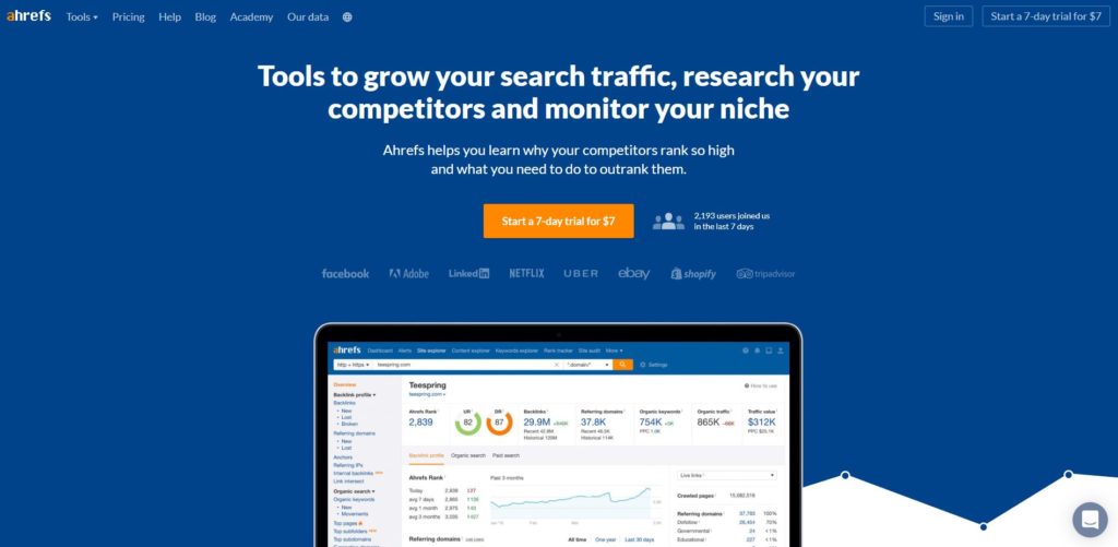 Ahrefs SEO szoftver