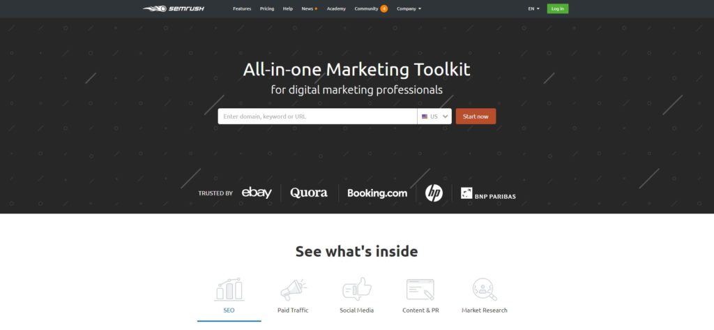 Semrush SEO eszköz
