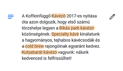 Cégleírás kulcsszavak
