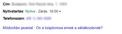 Google Cégem adatok