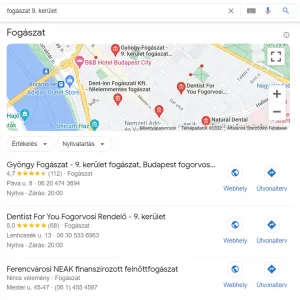 Fogászat - Local SEO