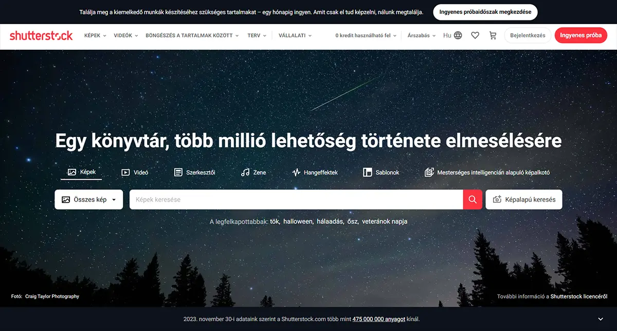 Shutterstock - Stock weboldal