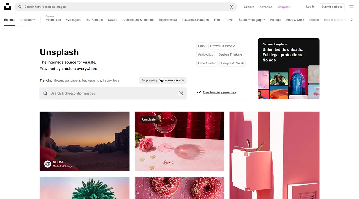Unsplash - Ingyenes stock fotó weboldal